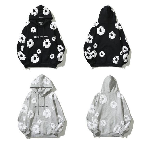 New DENIM TEARS Foam Printing Hip Hop Graffiti Hoodies Unisex Sweatshirts Fall