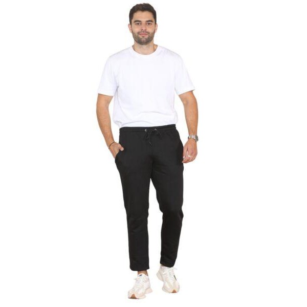 Mens Plain Jogging Bottoms Joggers Open Hem Jog Pants Gym Sports Trouser S - 7XL