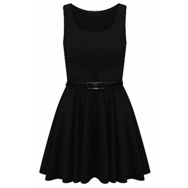   WOMENS LADIES SKATER DRESS SLEEVELESS TAILORED BELTED DRESSES SHORT PARTY SEXY
