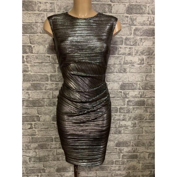 Beautiful Ruch Feature Bodycon Figure Hugging Dress Size 10-18