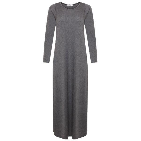 WOMENS LONG SLEEVE LONG MAXI DRESS LADIES PLAIN MAXI JERSEY PLUS SIZE 8-26